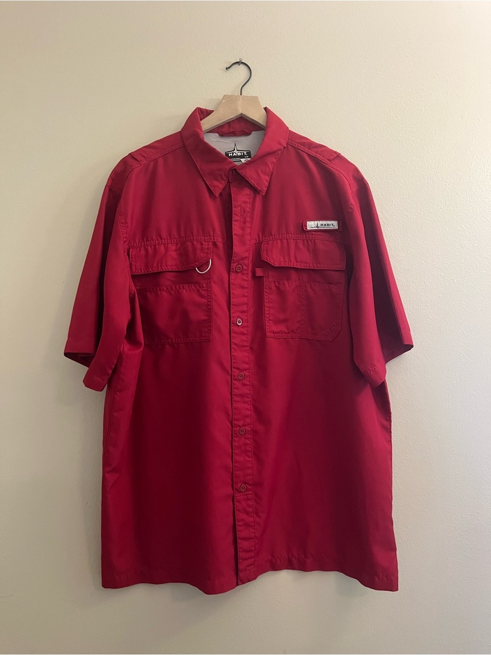 Habit Red Short-Sleeve Casual Button-Down Shirt